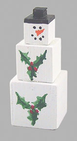 Dollhouse Miniature Snowman Boxes Stacked